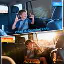 PEYOU Car Window Shades for Baby 2 Pack, Stretchable & Breathable Spandex Rear Side Car Sun Shade for Camping, Blocks UV Rays & Sun Glare for Kids/Adults/Pets - 44.9"X25.6" Fits 99% Cars