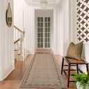 GarveeHome 2x10 Runner Rug for Hallway Washable Kitchen Rugs Non Slip Solid Coffee Modern Minimalism Soft Low-Pile Scalloped Indoor Carpet for Entryway Laundry Room Floor Mats