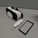 VR Headset with Controller Adjustable 3D VR Glasses Virtual Reality Headset HD Blu-ray Eye Protected Support 5~7 Inch for Phone/Android (White)