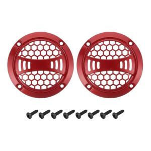MECCANIXITY 2 Pcs 2inch Red Speaker Grill Mesh Plastic Woofer Guard Protector Dust Cover Red Decorative Circle Plastic Frame with Screws for Home Audio Car Speaker Replacement
