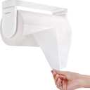 simpletome ONE Hand Tear Paper Towel Holder Under Cabinet Adhesive or Drilling Installation Aluminum Alloy + ABS (White)