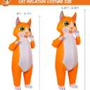 M MH ZONE Inflatable Cat Costume for Adults & Kids - Funny Black & White Blow Up Suit for Halloween Party (Orange)