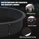 Smokeless Fire Pit Ring for Outside, 36 Inch Heavy Duty Metal Insert with Air Vents for Better Burn, Outdoor Firepit Ring for Backyard, Patio, Camping, Smokeless Wood Burning Use