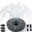 AMZtime 1.4W Solar Bird Bath Fountain with 4 Fixed Rods, Solar Fountain Pump with Upgraded Solar Panels, Solar Powered Floating Water Fountain Pump for Bird Bath, Ponds, Garden, Fish Tank and Outdoor