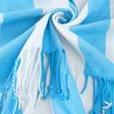 Genovega Oversized Cotton Turkish Beach Towels 74"x38" Thin Quick Dry Sand Free Pool Swim Bathing Towel Extra Large Blanket Adult Travel Essentials Accessories Must Haves Summer Vacation Blue Striped
