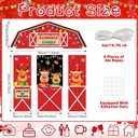 4Pcs Christmas Door Decorations Set Xmas Holiday Elk Door Covers Merry Christmas Deer Porch Banners Cute Reindeer Hanging Banner Backdrop for Winter Home Photography Photo Background Party Decor