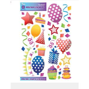 Attention Grabbers – Party Stickers, 50/Pk, 10 Pks/Case by Royal Brites®