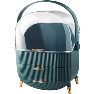 Egg Makeup Organizer, Egg Shape(Oval) Makeup Storage Box Countertop Portable Vanity Cosmetics Organizer (Large, Green)
