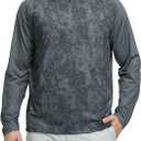 M MAELREG Quarter Zip Pullover Men Moisture Wicking Lightweight Sports Print Mock Neck Golf 1/4 Zip Pullover Mens Sweatshirt (X-Large, Dark Grey Splatter)