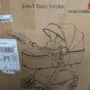 Accombe Baby Stroller, 2 in 1 Newborn Stroller Convertible Bassinet for Infant Toddler Pram with Footmuff (Camel)