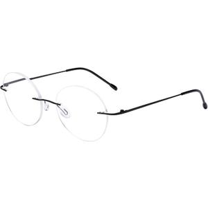 Eyekepper Frameless Reading Glasses Women - Round Rimless Readers Men Black +1.00