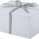 UoeRing 2Pcs White Extra Large gift box with lids 16.5138 Inches gift boxes for presents, Birthday Box (include Ribbon, Paper Shred Filler Gift Card & Envelopes)