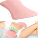 Lumbar Support Pillow for Bed Relief Back Pain: Lower Back Pillow for Sleeping - Memory Foam Waist Pillow - Back Wedge Bolster Pillow for Side, Back&Stomach Sleepers - Bed Rest Pillow for Car, Sofa (60x26x5.5 cm, Pink)