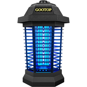 Bug Zapper Outdoor, Mosquito Zapper, Electric Fly Zapper, Mosquito Killer, Fly Traps, 3 Prong Plug, Flying Insects Zapper Indoor Outdoor 90-130V, 4200V, ABS Plastic Outer (Black)
