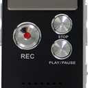 Voice Recorder 16GB Capacity Voice Activated Recording Device Digital Voice Recorder for Lectures, Meetings, Interviews Audio Recorder with USB Rechargeable WAV/MP3 Tape Recorder (16GB)