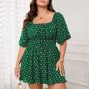 SCOMCHIC Women Plus Size Polka Dot Rompers (XXL)