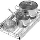 ZOINLIY Pull Out Cabinet Organizer, Versatile Slide Out Kitchen Organizers and Storage,Heavy Duty Drawer Cupboard Storage Basket, Smooth Sliding, Chrome Finish,11.8" W x 21" D