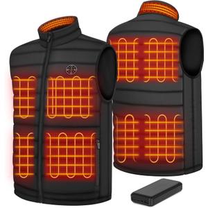 Heated Vest for Men Women with 20000mAh Battery Pack, Electric Warming Heated Jackets (X-Large)