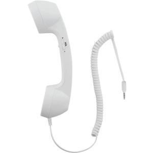 Retro 3.5mm Telephone Handset Cell Phone Receiver Mic Microphone Speaker for iPhone iPad Mobile Phones Cellphone Smartphone (White)