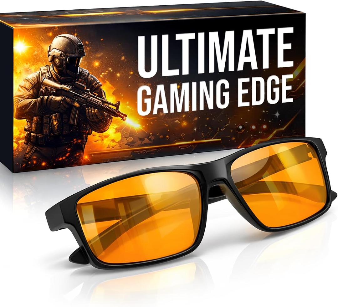 Titan Gaming Glasses, Blue Light Blocking, Night Driving Glasses for Men, Computer Protection, Gift for Gamers