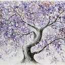 WINKAILIN Tree Decorative Painting White Canvas Print 24"x48" Contemporary Art Posters for Bedroom Plant Wall Hangings Decor Office Decorations