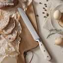 CAROTE 14 Pieces Knife Set with Block, Forged, High Carbon Stainless Steel Sharp Blade Block Knife Set, Dishwasher Safe Cutlery, Cream
