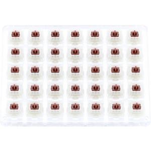 KPREPUBLIC 35pcs Gateron Cap V2 Gold Borwn Milky Brown Switch Extras 5pin RGB Tactile 55g mx stem Switch for Mechanical Keyboard 60m (Cap Milky Brown Pack)
