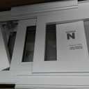 NOOTA Basement Window 32" x 16" Double Tempered Glass, Removable Flange, Vinyl Sliding WindowWhite