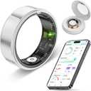 2025 New Smart Ring Health Tracker for Men Women - IP68 Waterproof Fitness Ring with Sleep Tracker/Heart Rate/Blood Oxygen/Steps/Distance/Calories, Air Shutter, Charging case Up to 7-Day, Silver #7