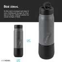 EcoVessel Stainless Steel Flask with Removable Shot Cup, Vacuum Insulated Bottle for Hot and Cold Drinks, Thermos with Folding Handle for Travel and Camping, 8oz (Gray)