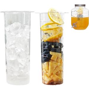 Fruit Infuser & Ice Cylinder for 1 Gallon Drink Dispensers,Compatible with 1 Gallon Mason Jars, Glass Pitchers Containers,Leak Proof Accessories for Iced Tea, Lemonade, Fruit Infused Water Drinks
