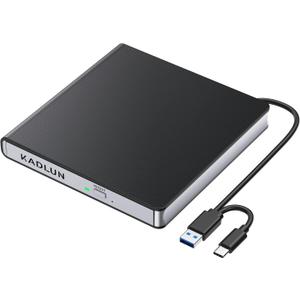External CD DVD Drive for Laptop USB 3.0 USB C CD Burner External DVD Drive Portable CD ROM Burner Reader Writer Drive External DVD Player for Laptop Desktop PC Windows 11/10/8/7 MacBook Mac OS Linux