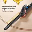 CIVEYA 1/2 Inch Curling Iron for Short Hair, Dual Voltage Travel Size with 5 Adjustable Heat Settings, Mini Curling Iron Ceramic Barrel with Argan Oil Infused