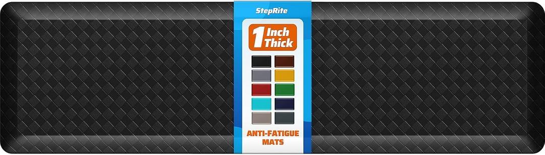 1" Thick Kitchen Mats for Floor, Water Resistant Floor Rug,Black/72" x 20"