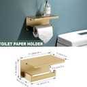 Brushed Gold Bathroom Towel Bar Holder Sets Premium Stainless Steel 4-Piece Bathroom Hardware Set Wall Mounted Bathroom Toilet Paper Holder with Shelf Set.