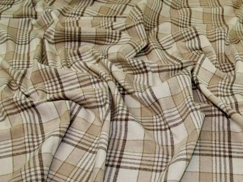 Wool Blend Coating Fabric Cream Checks - per Yard