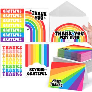2 x Hadley Designs 54 Bulk Thank You Cards with Envelopes - Teacher Appreciation Cards, Cute Blank Card with Envelopes, Thank You Notes for Teachers, Birthday, Graduation & Small Business