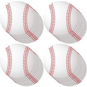Vuzvuv 60Pcs 6In Paper Baseball Party Cutouts with 120Pcs Glue Points for Wall Bulletin Board Decorations or Baseball Sport Theme Party or Classroom Decor Supplies