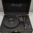 Vinyl Record Player 3-Speed Bluetooth Suitcase Portable Belt-Driven Record Player with Built-in Speakers RCA Line Out AUX in Headphone Jack Vintage Turntable (black)