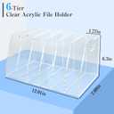 6-Tier Clear Acrylic File Holder, Vertical Document Organizer for Magazines, Binders, Notebooks & Envelopes - Multi-Purpose Desk Storage for Home OfficeB5,6 Sections