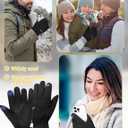 Winter Gloves Men Women, Waterproof Windproof Touchscreen Thermal Glove for Cold Weather Driving, Running Cycling Hiking, M/L/XL (Black, M)