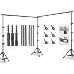 10x20FT Backdrop Support Stand for Photography Adjustable Width & Length Backdrop Stand Background Support System Kit for Photo Video Studio Shooting, Party, Outdoor, Wedding