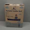 100% Cotton Lining Portable Foldable Toddler Travel Bed - Soft Foam Floor Bed with Washable Cover, Safe and Comfortable Toddler Crib, Ocean Blue