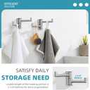 Angle Simple Swivel Towel Double Hook 2 Pack, Brushed Nickel 304 Stainless Steel Bathroom Robe Hook