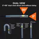 DXZtoz Dual-Lens Articulating Borescope with Light, 5-inch Engine Endoscope Inspection Camera with Articulated Snake Camera, 1080P Videoscope for Automotive Home Mechanics-5FT
