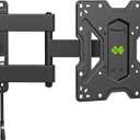 USX MOUNT UL Listed RV TV Mount for Most 17-43inch TV - Lockable Full Motion RV TV Wall Mount for Camper, Trailer, Motorhome - Swivel Tilt Bracket for Truck Boat, 44 lbs Capacity, VESA 200mm