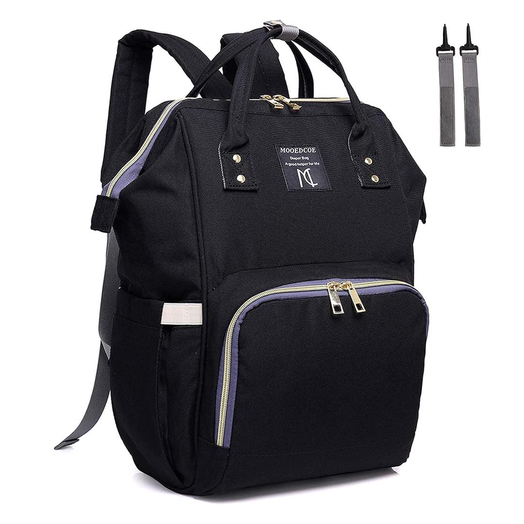 Diaper Bag Backpack, Multifunction Waterproof Travel Back Pack Maternity Baby Nappy Changing Bags Black, Black