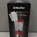 Mueller Smoothie Blender for Smoothies - Personal Blender for Shakes, Frozen Drinks, Baby Food & More, 15oz Travel Cup and Lid, Durable Stainless Steel Blades for Powerful Blending Performance, Red