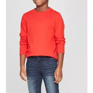 Cat & Jack Toasted Orange Pocket Long Sleeve Tee XS 4/5 