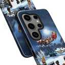 Case for Samsung Galaxy S25 Ultra,Christmas Santa Sleigh Case Glossy Slim Silicone Shockproof Cover for Girls Women